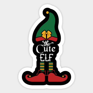 The Cute Elf Matching Family Group Christmas Party Pajama Sticker